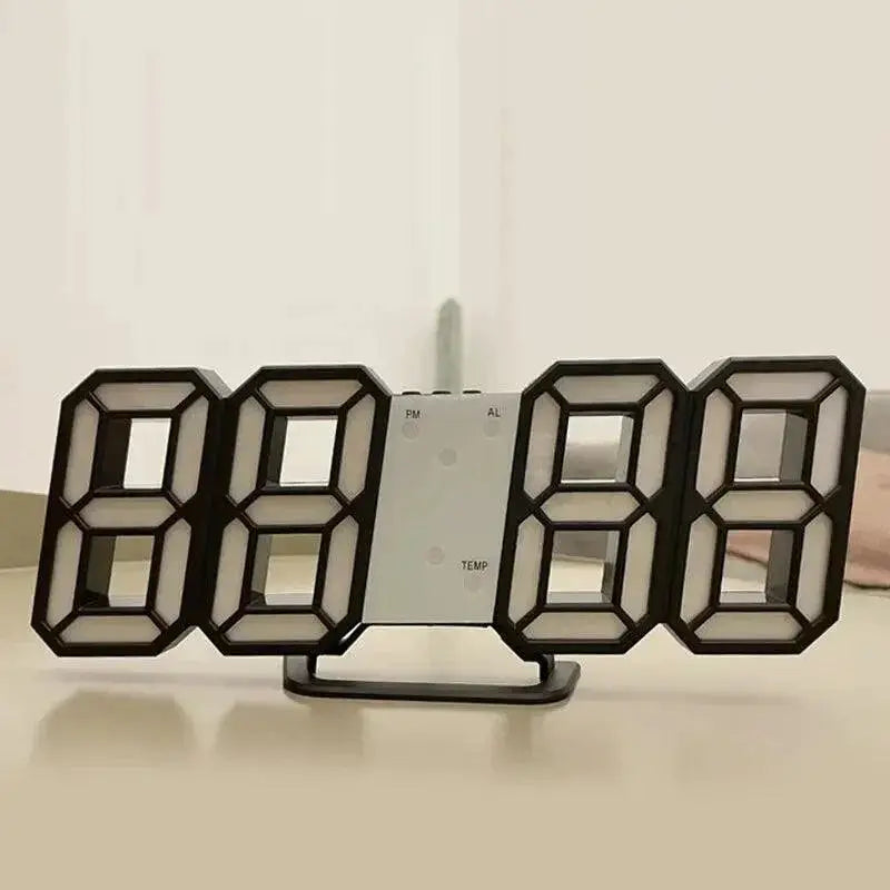 LED Wall Clock 3D Design USB Port Modern Home Decor