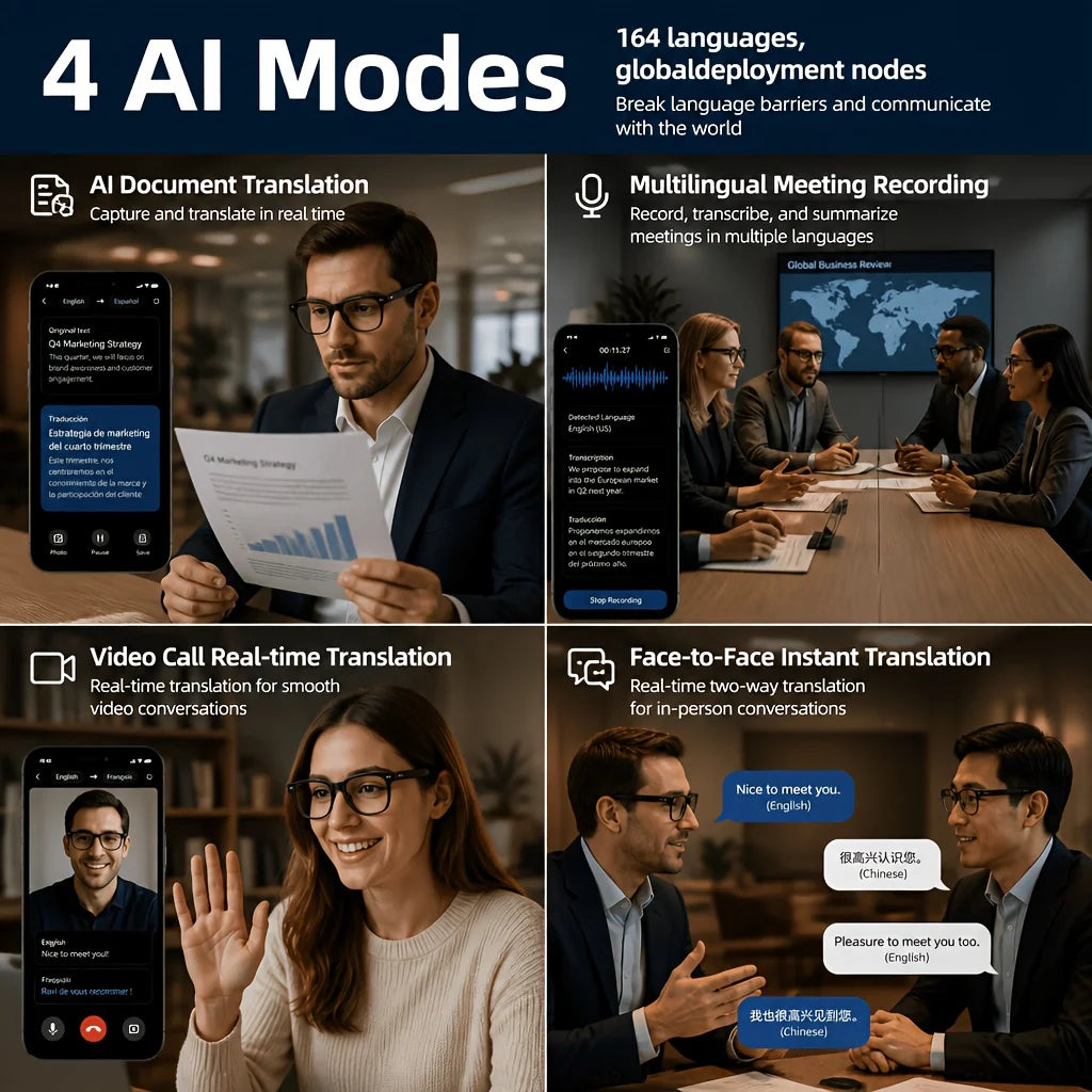 AI Translation Smart Glasses Bluetooth