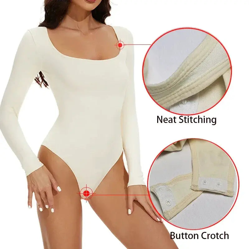 GUUDIA Womens Seamless Tummy Control Bodysuit Open Crotch