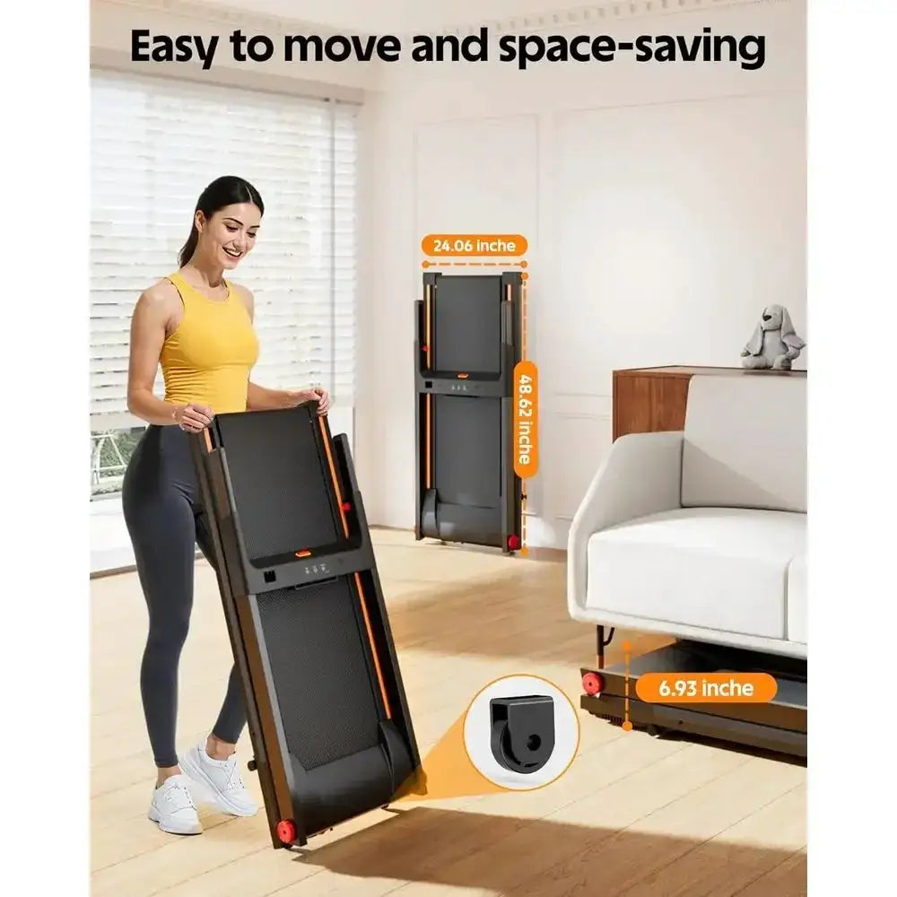 300lb Capacity 5% Incline Walking Pad Treadmill with Quiet 3.0 HP Motor and Dual Cushion System