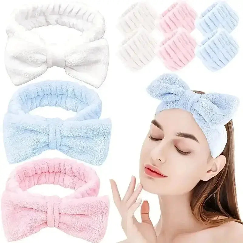 3 Piece Microfiber Headbands And Wristbands Set Bath Fitness