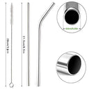 Upors Reusable Straws - Stainless Steel Set