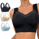 1Pc One-Piece Non-Marking Wide Straps Sports Bra
