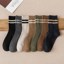 Harajuku Vibes: 7-Pack Retro Striped Tube Socks Set