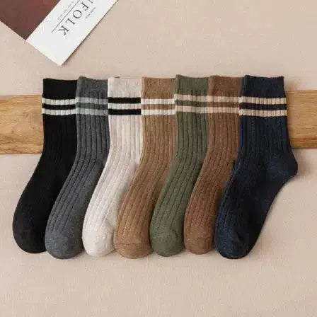 Harajuku Vibes 7 Pack Retro Striped Tube Socks Set