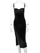 Hugcitar Velvet Maxi Dress Desk Date