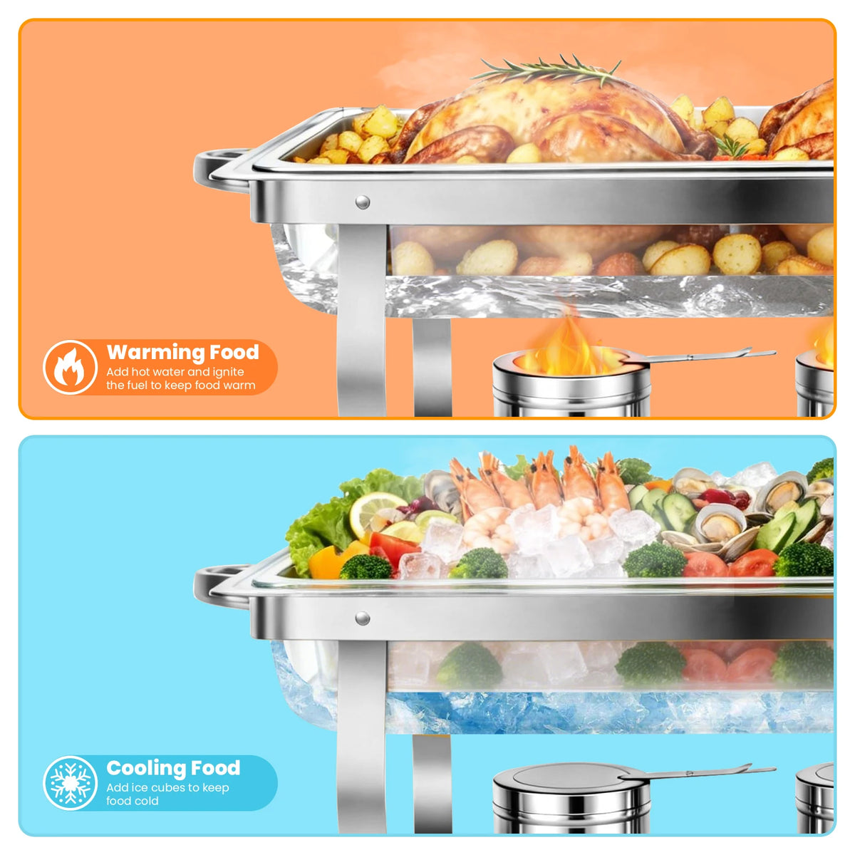 Chafing Dish Buffet Set Stainless Steel Restaurant Catering with — product view 2