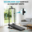 AKLUER Non Motorized Treadmill With Dual Flywheel LCD Screen