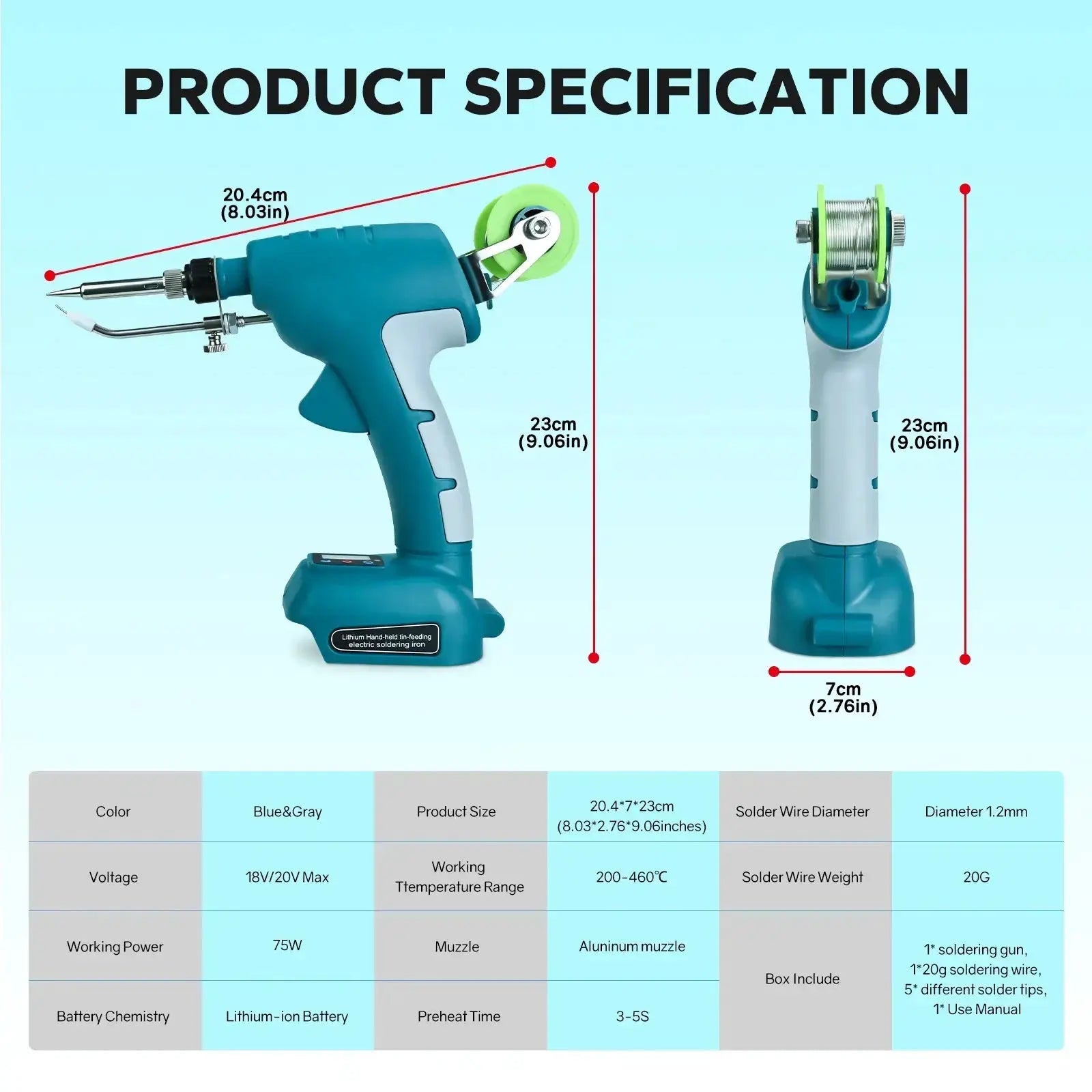 Cordless Soldering Iron Kit Fast Heating 18V Compatible - OurLum.com