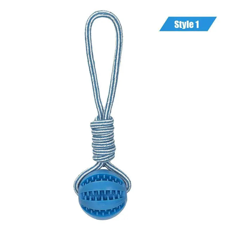 Dog Treat Balls Interactive Rope Rubber Toys For Small Dogs