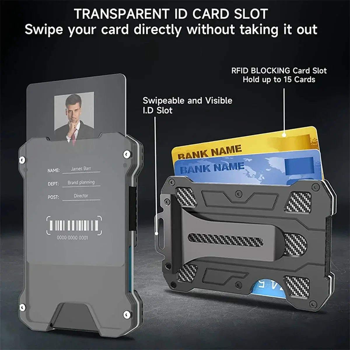 Mens Slim Wallet With Money Clip Holds 15 Cards Plus Cash