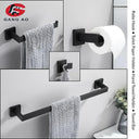 Matte Black Stainless Steel Bathroom Set Modern Organization Solution