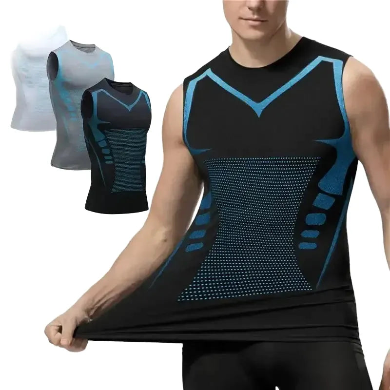 Mens Ice Silk Compression Shaping Vest Slimming Tank — product view 1