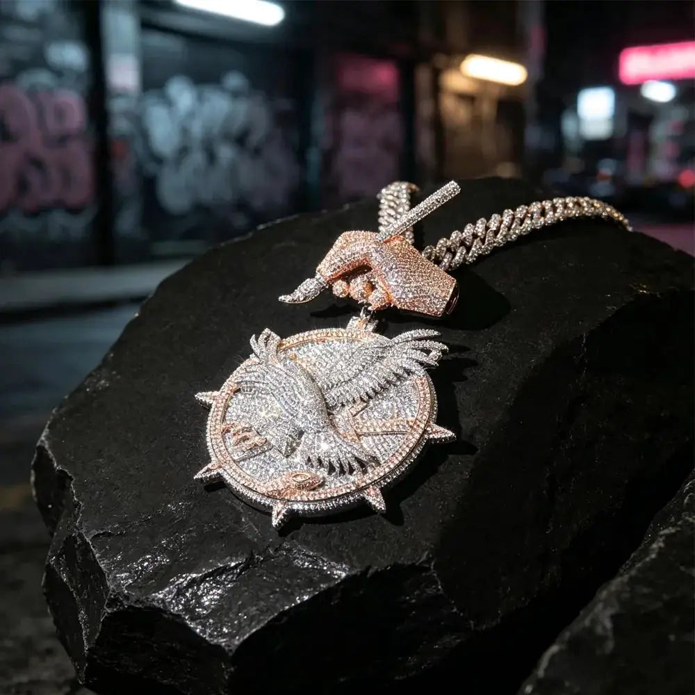 Premium Gold Eagle Compass Pendant — product image 2