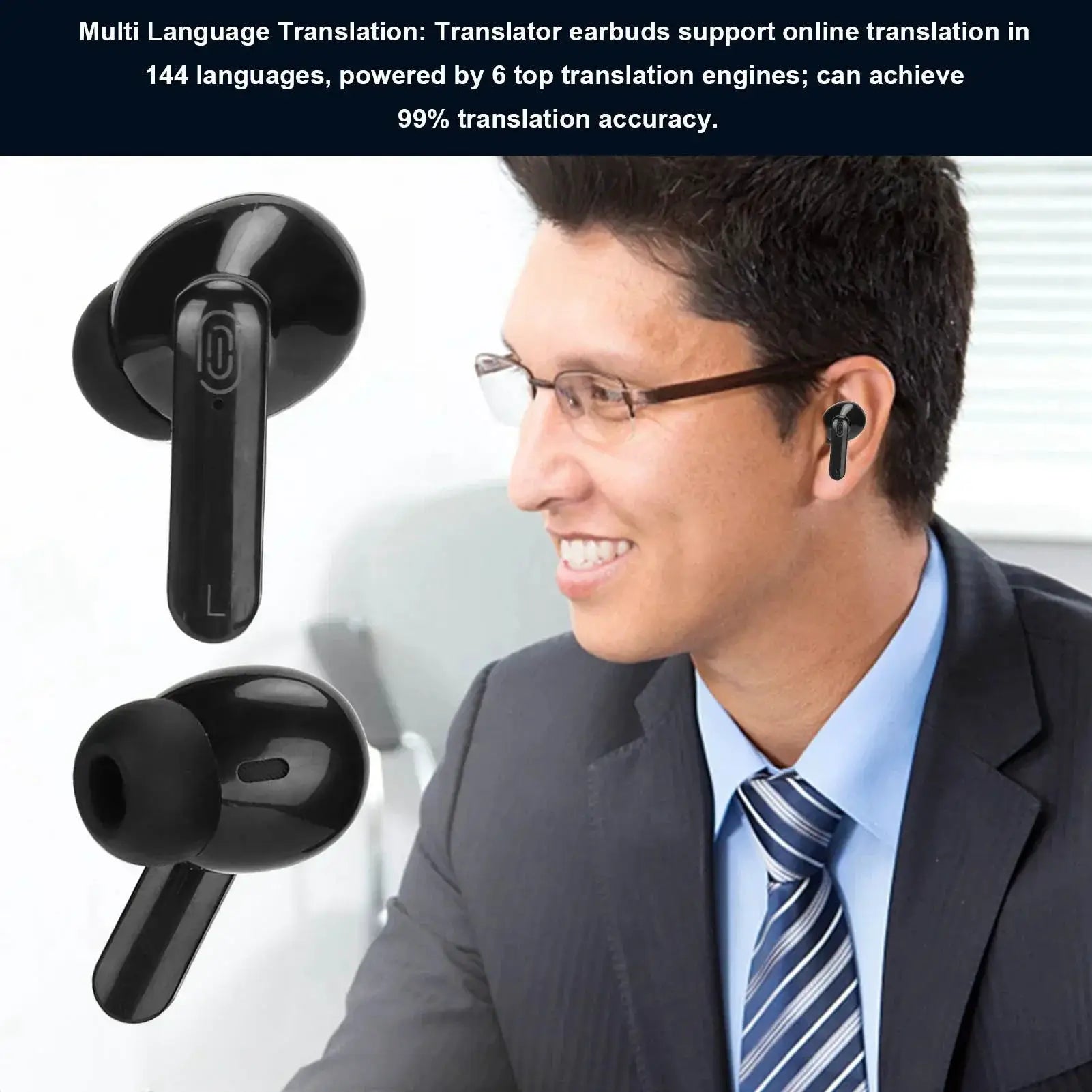 Language Translator Earbuds 5 Modes High Accuracy Bluetooth