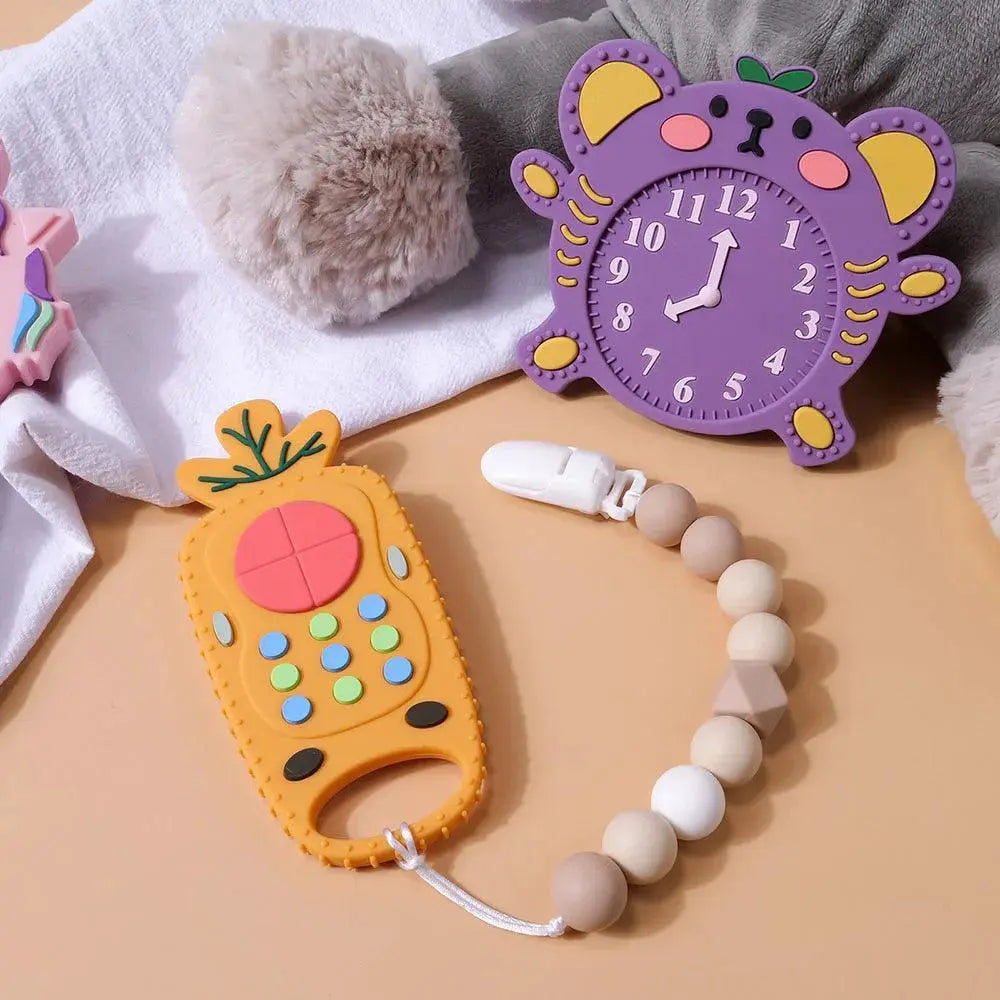 Baby Silicone Teether Remote Control Shape Gum Relief Toy