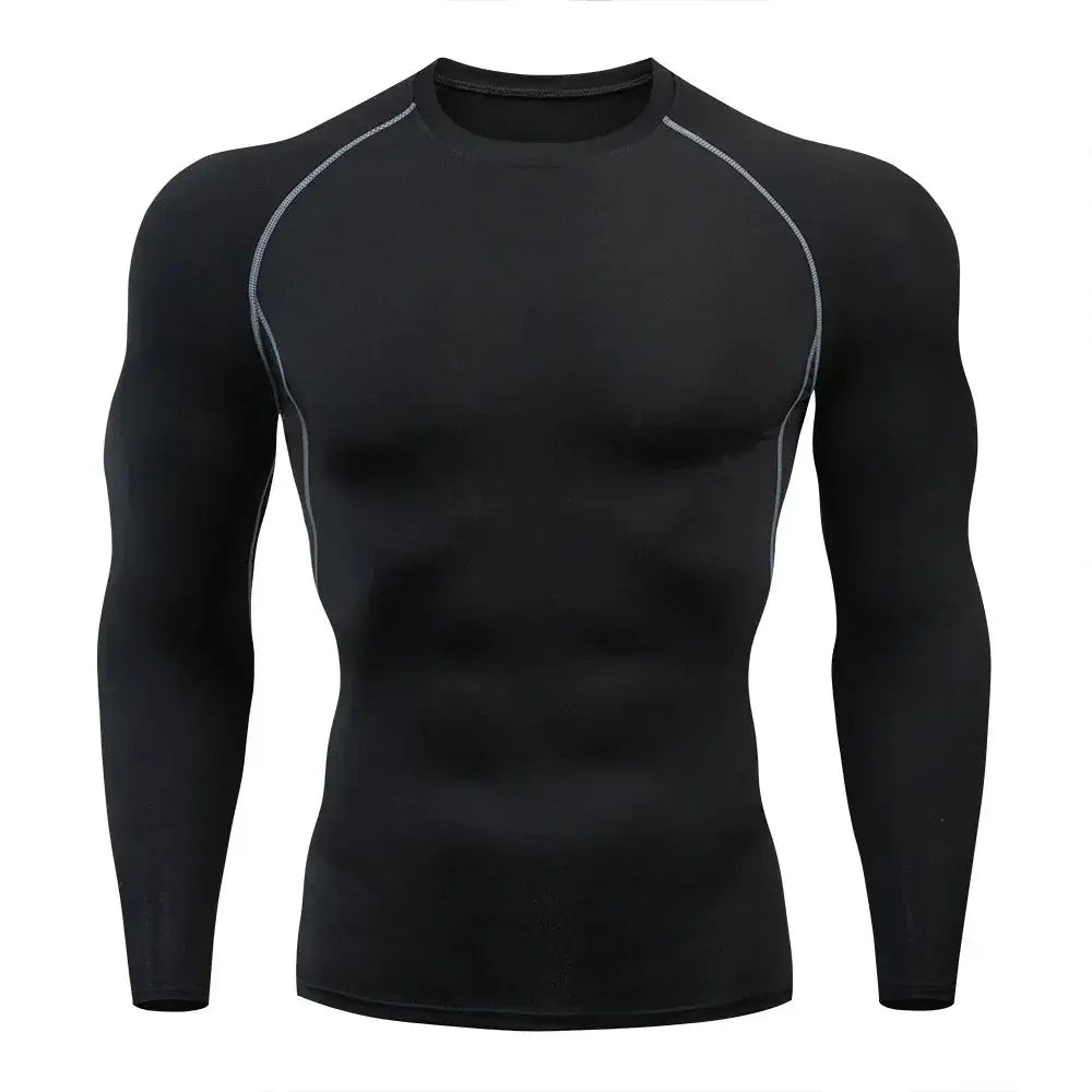 Mens Running T Shirt Compression Fitness Top MoistureWicking