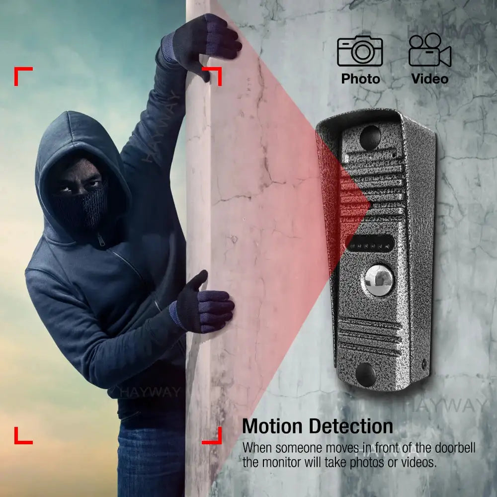 Hayway Tuya Wireless Video Intercom Kit 10 'IPS Full Touch Screen 1080P Camera With Mobile Detection Support One-key Unlock