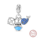 Sterling Silver Blue Ocean Ship