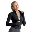 Slim Fit Women's Athletic Jacket with Long Sleeves and Thumb Holes