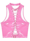 Bold Gothic Steampunk Crop Top Clubwear