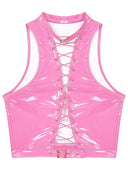Bold Gothic Steampunk Crop Top Clubwear