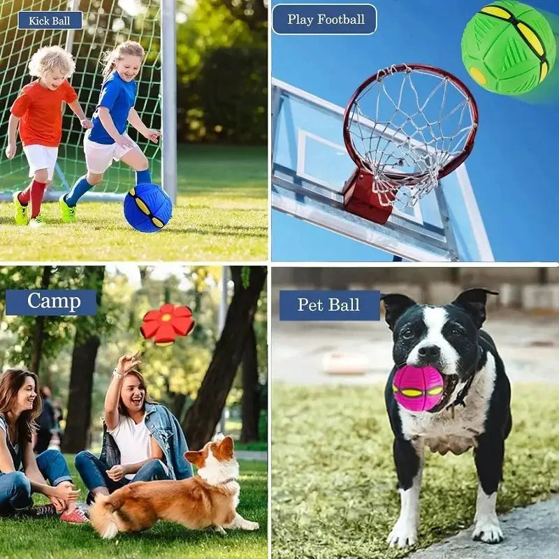 Magic UFO Deformation Stomp Ball Dog Toy Outdoor Fun