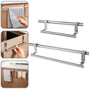 Stainless Steel Over Door Towel Bar Rack Space Saving Organizer