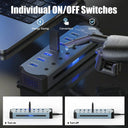 10 Port USB 3.0 Hub - Powered RGB Switch