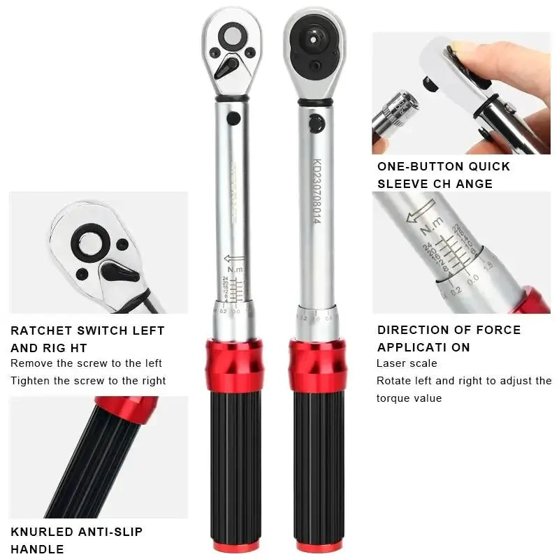 Riderace Bicycle Torque Wrench Set 15 Piece 2 to 24 Nm