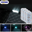 LED Touch Light Car Interior Lamp USB Charging Wireless Roof Ceiling Hooks