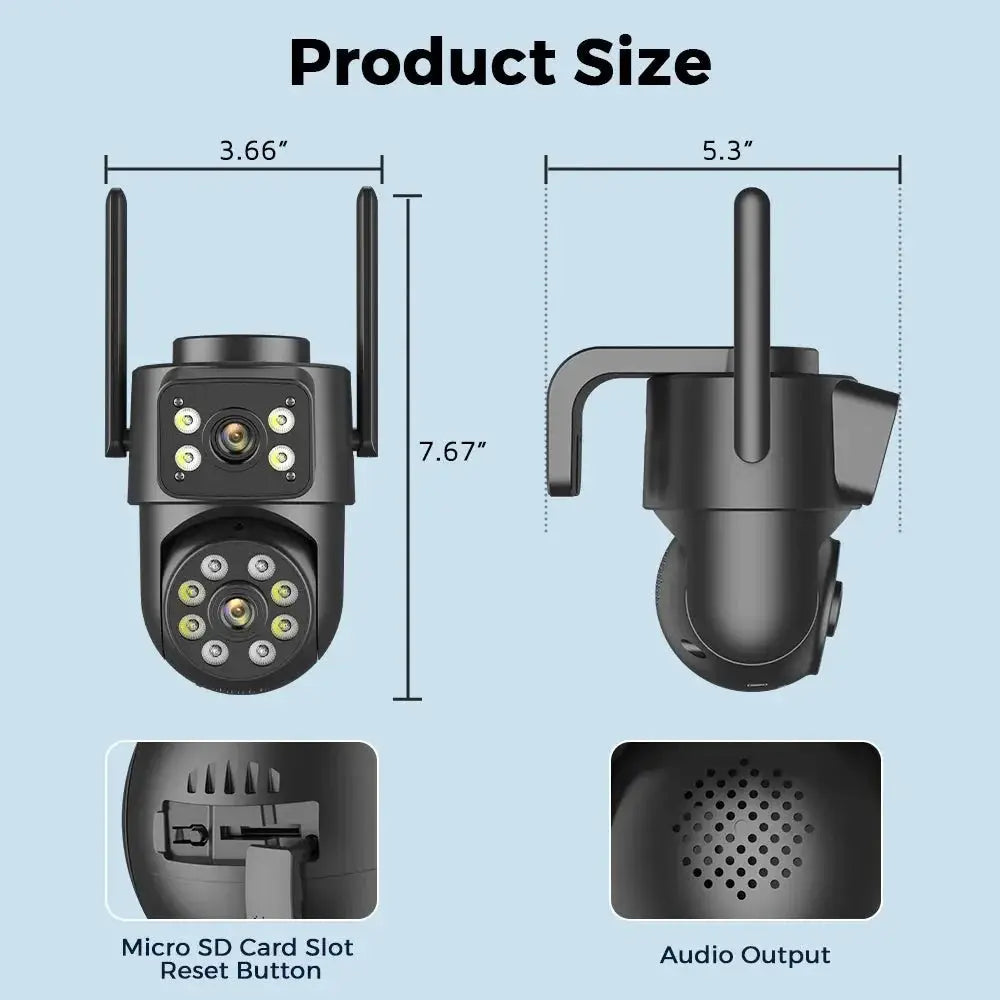 ANBIUX 8MP Dual Lens WiFi Camera - AI Human Detection Outdoor PTZ Security - stepyours.com