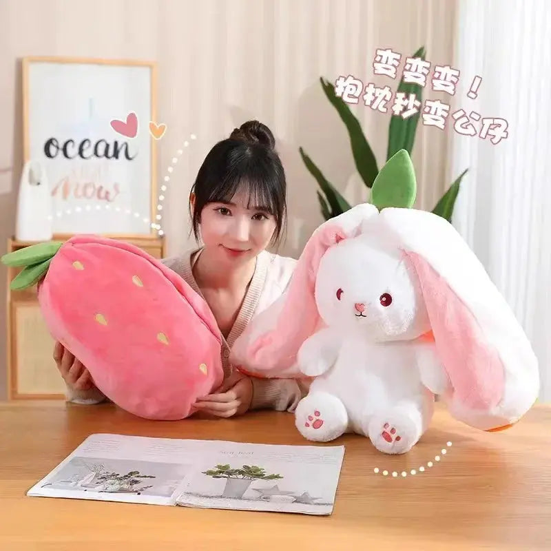 Transformation Fruit Rabbit Plush Toys With Sleep Pillow