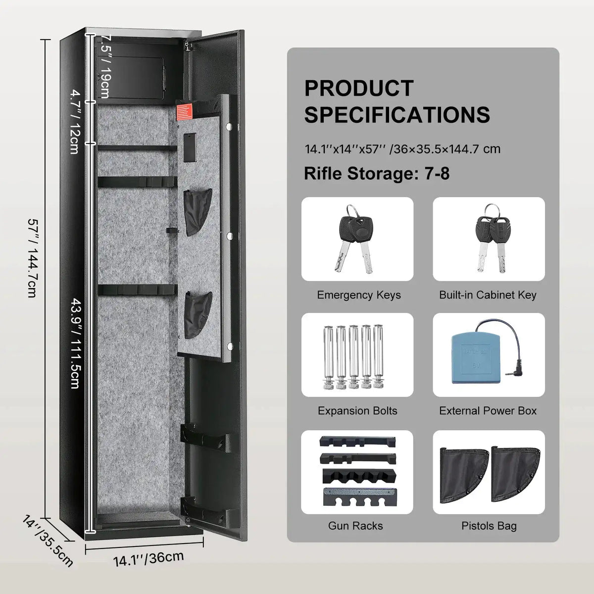 SucceBuy Rifle Gun Safe with Keypad — product image 6