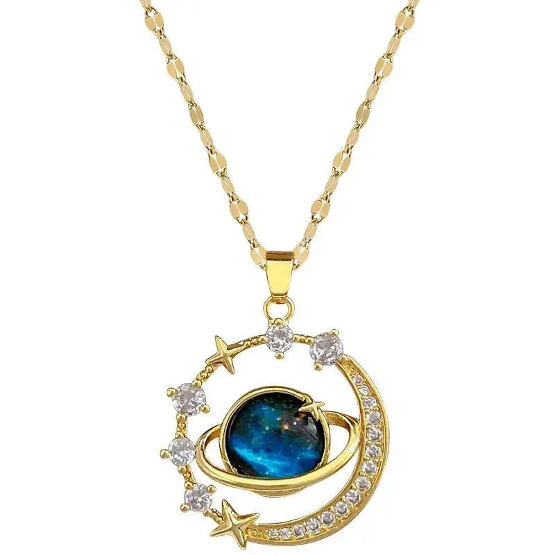 Elegant Luxury Zircon Moon Pendant Necklace For Women