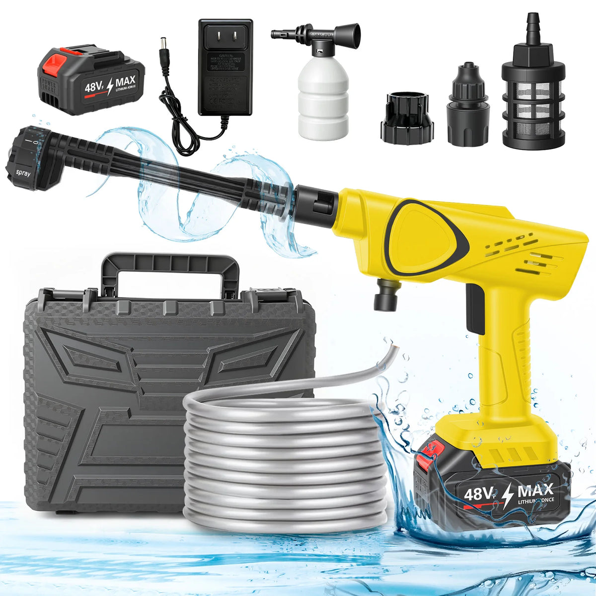 Cordless Electric High-Pressure Cleaner Washer Water Spray Gun — product view 1