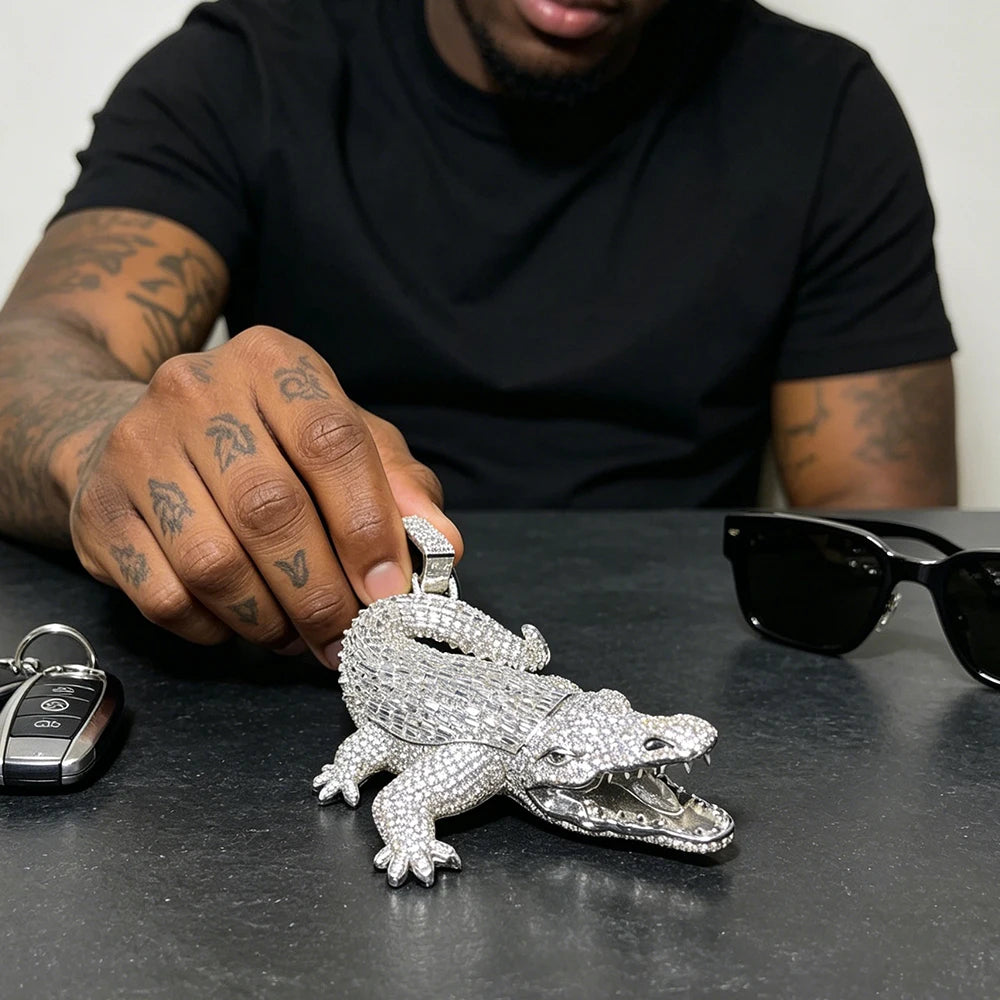 K Gold Plated D Crocodile