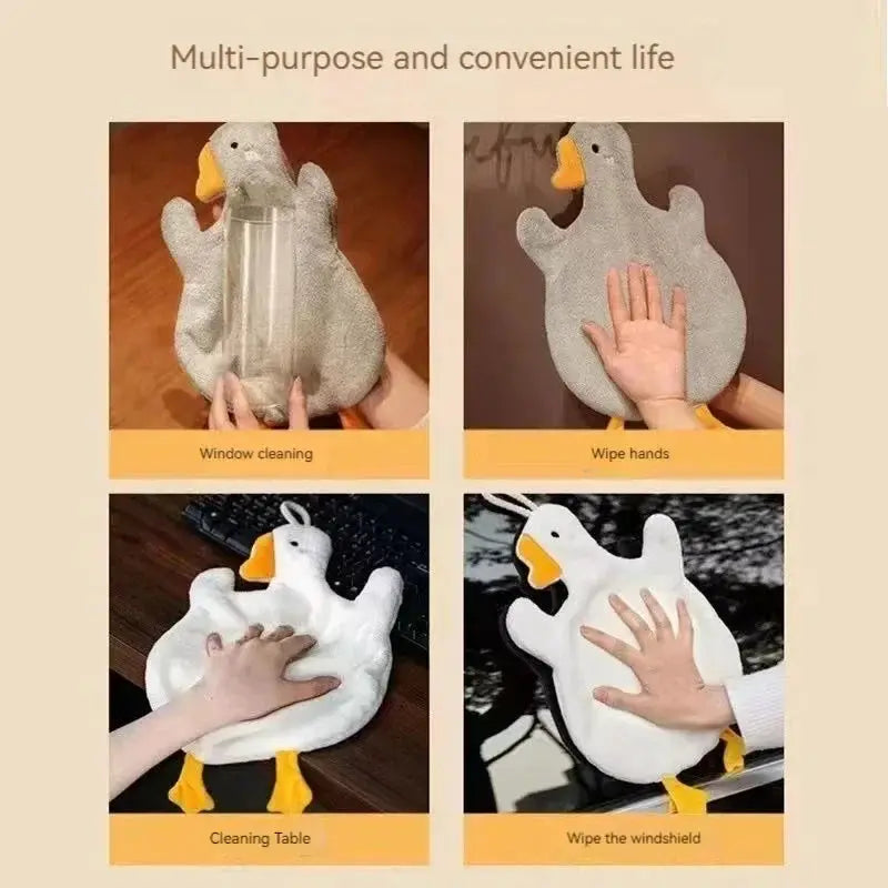 Cartoon Goose Hand Towel Quick Dry Kitchen Bathroom Toilet