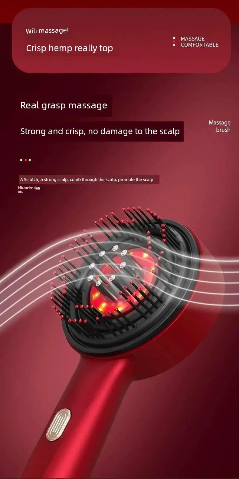 Massage Comb Scalp Therapy Device For Hair Care Nourishment