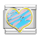 Hapiship Romantic Colour Heart Star Tai Chi Charm Links Bracelet