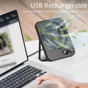 Mini Portable Fan USB Desk Fan Rechargeable Table Fan Small Wall Mounted Ceiling Fan 5 Speeds Powerful Wind Foldable Camping Fan