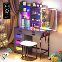 Glass Corner Vanity Makeup Desk