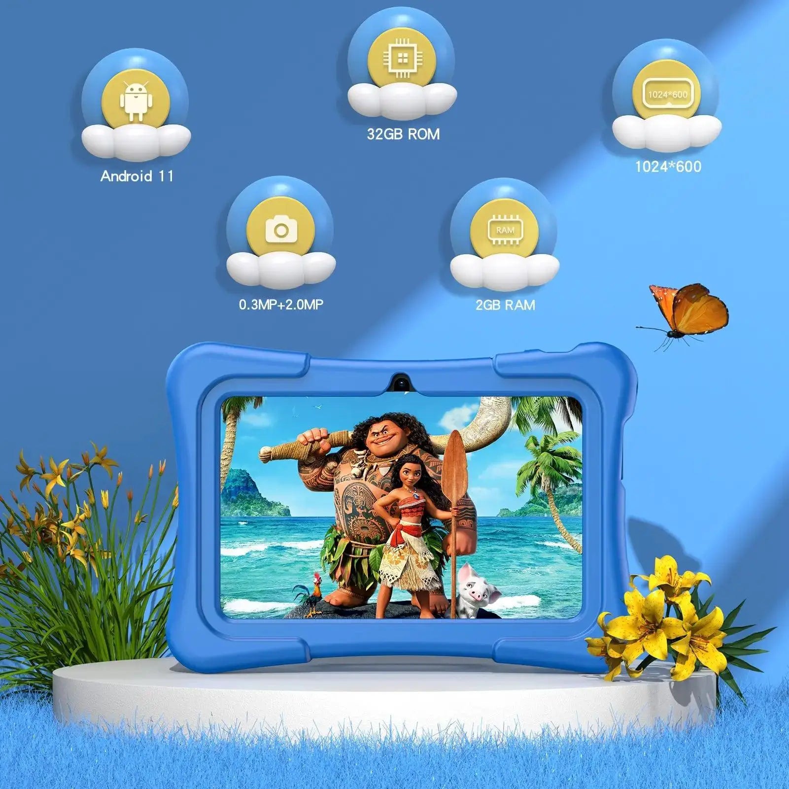 Pritom Kids Tablet 7 Inch Android 11 With Learning Apps