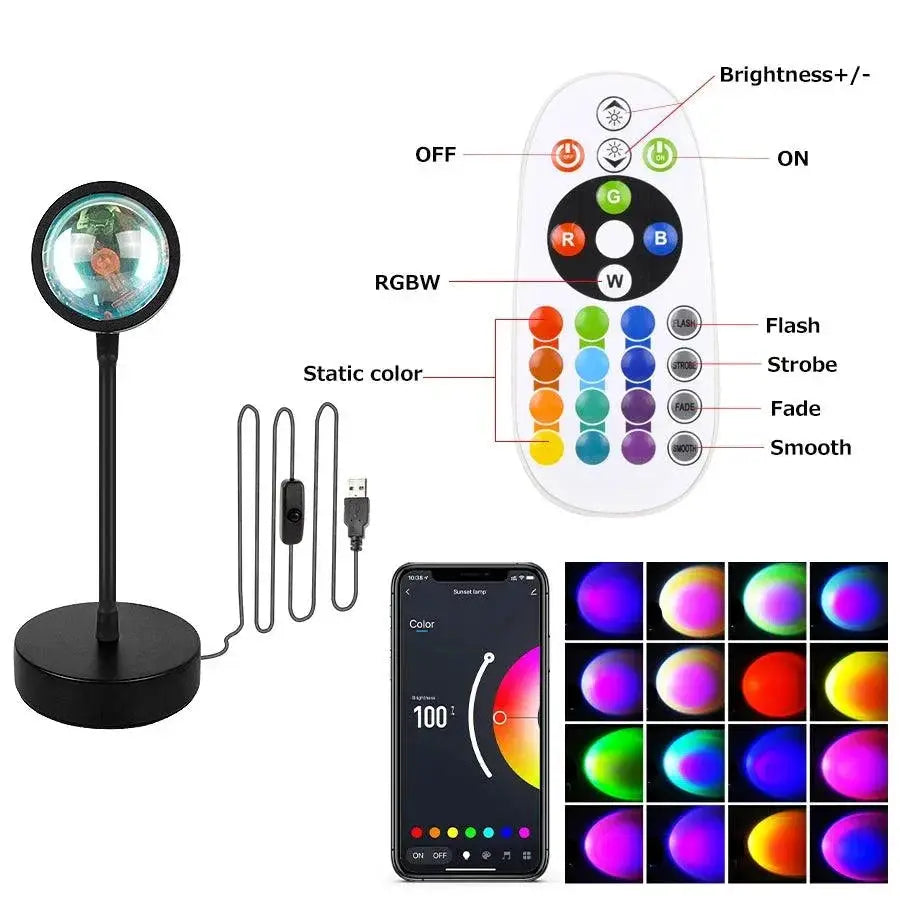 Tuya Smart Sunset Lamp Night Light Projector App LED Gift