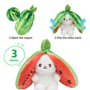Cute Fruit Rabbit Stuffed Animals Transform Cuddly Bunny Plush Toy