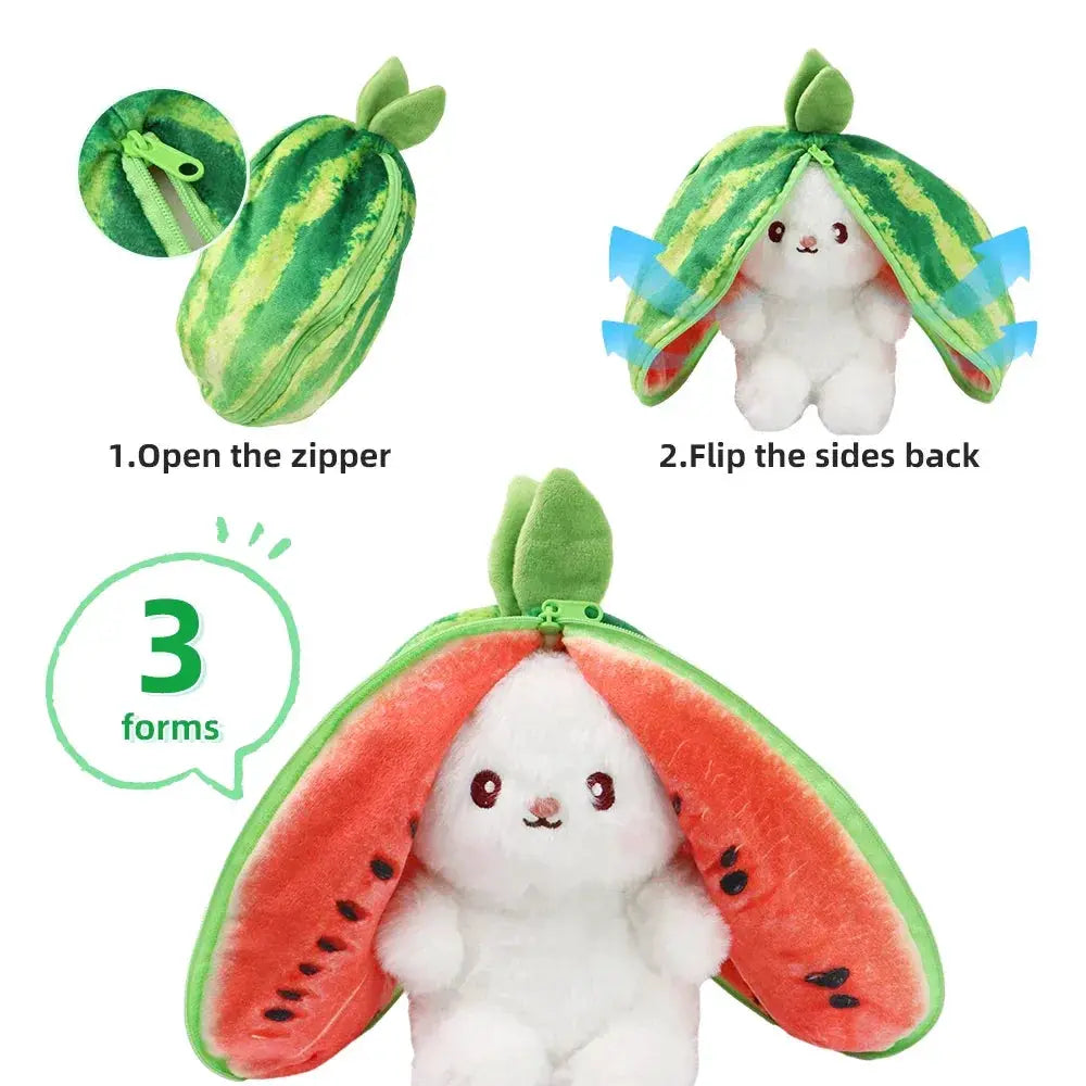 Cute Fruit Rabbit Plush Transforming Bunny Stuffed Toy