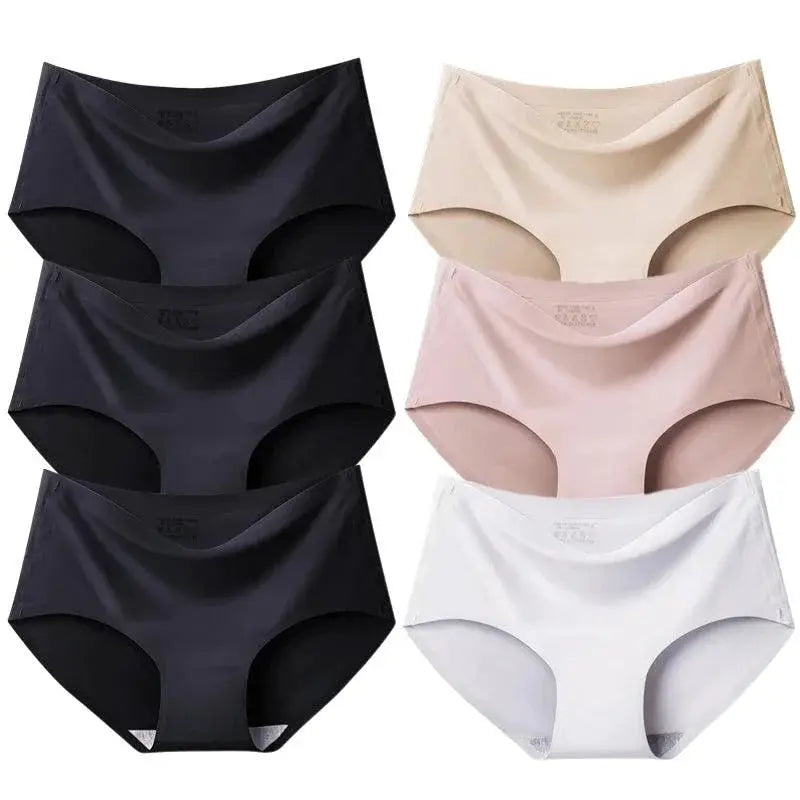 Silk Satin Seamless Plus Size Panties Set Underwear