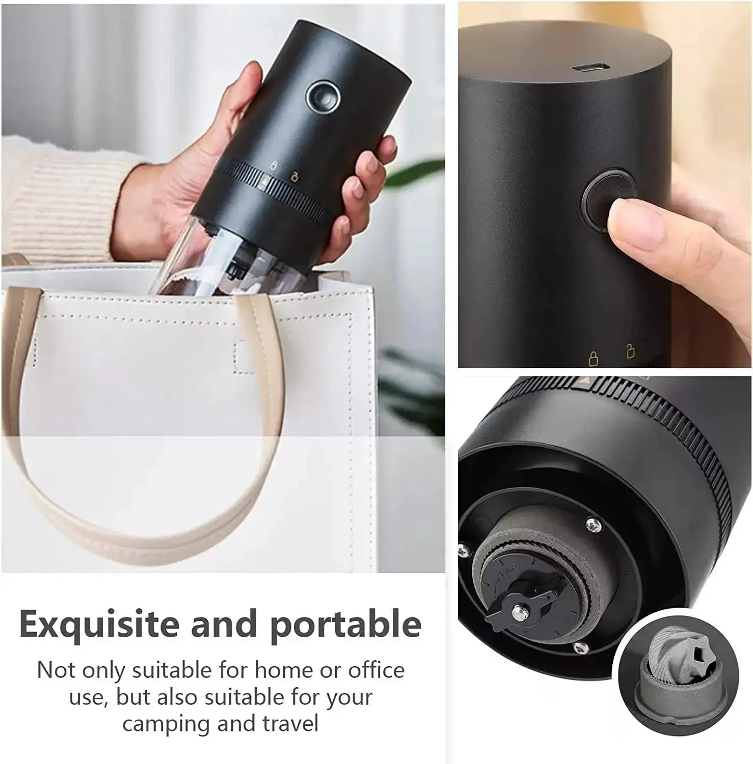 Coffee Grinder USB Type C Charge Ceramic Mill Portable Pro