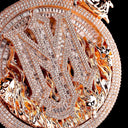 Gold Rose Gold Plated Cubic Zirconia Hip Hop Charm Fire