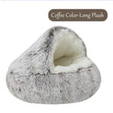 Round Plush Cat Bed Cozy Sleeping Bag for Small Dogs